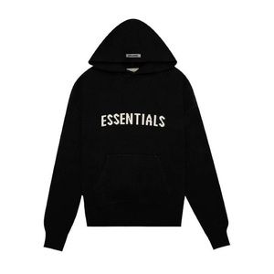 fear of god essentials knit hoodie ‘black’